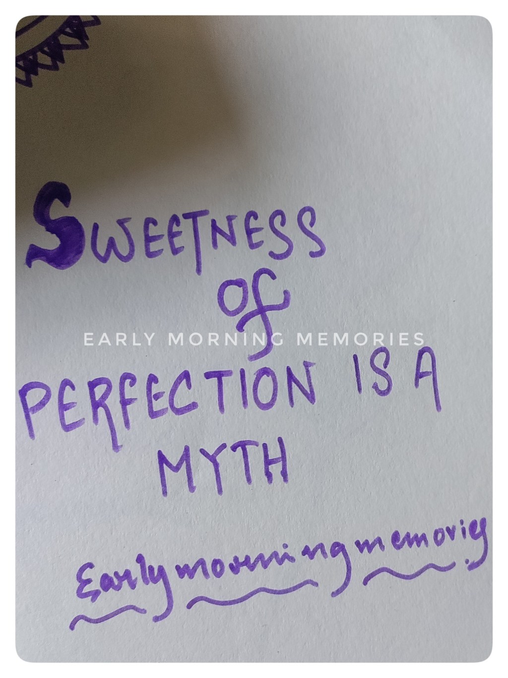 Sweetness of perfection is a&nbsp;Myth